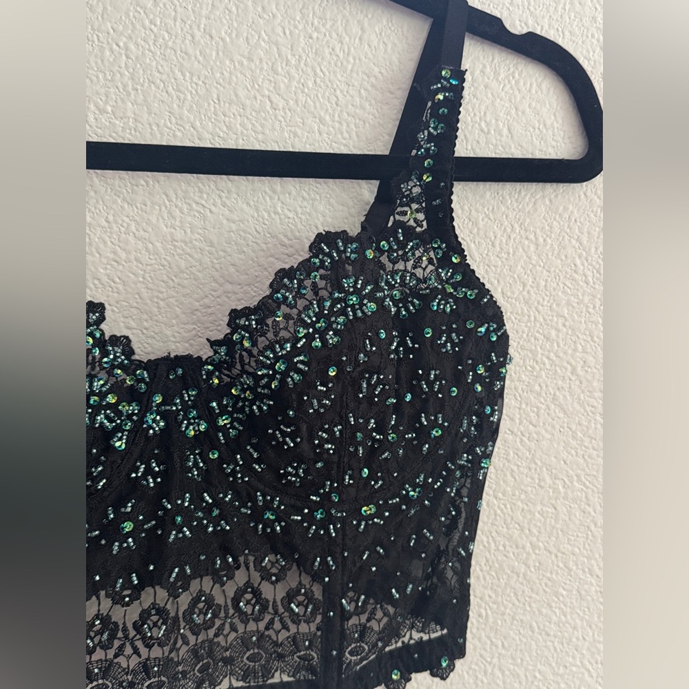 Bebe beaded lace corset bralette top - Picture 2 of 7